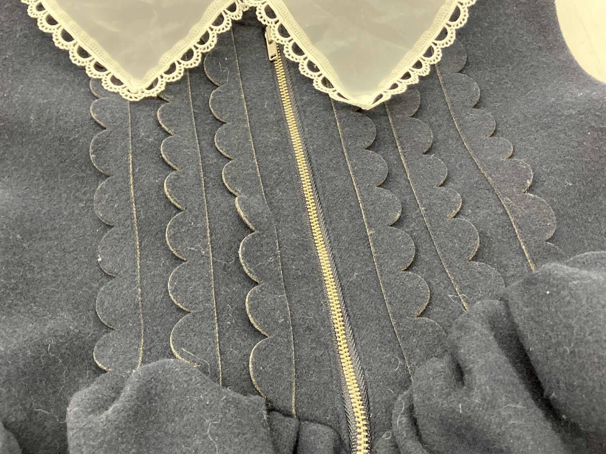 Bibiy. ANGIE SLEEVELESS JACKET ビビィ ベスト シアーつけ襟 ネイビー