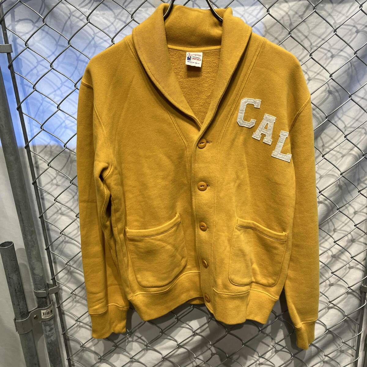 champion カーディガン ランタグ復刻 コットンカーディガン イエロー M