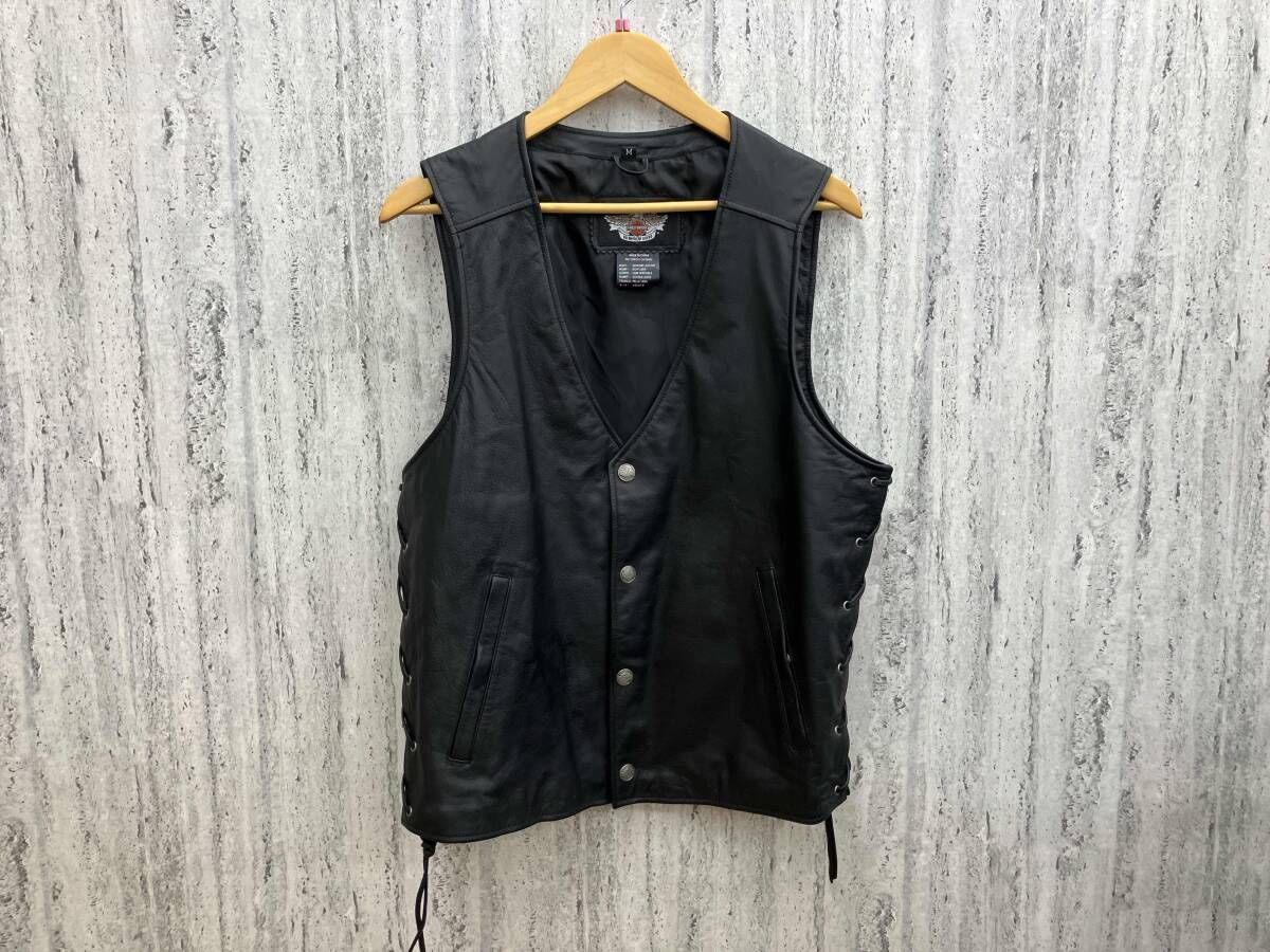 HARLEY ハーレーダビッドソン レザーベスト ブラック Mサイズ HD 454