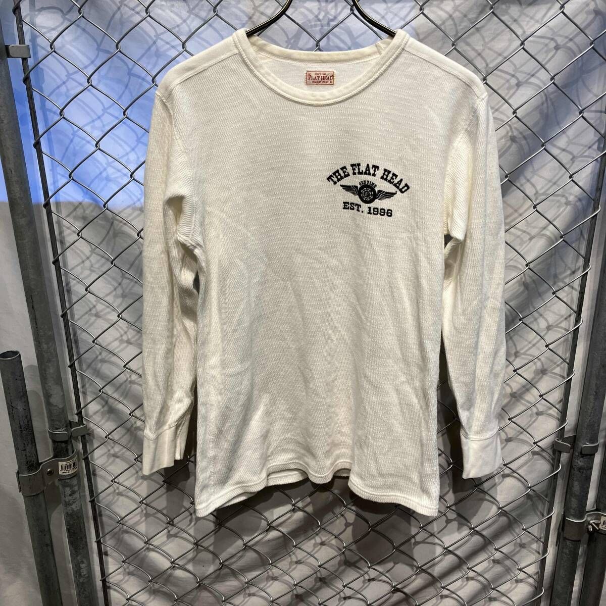 THE FLAT HEAD 長袖シャツ サーマル両面プリント ホワイト L（40）ザフラットヘッド 