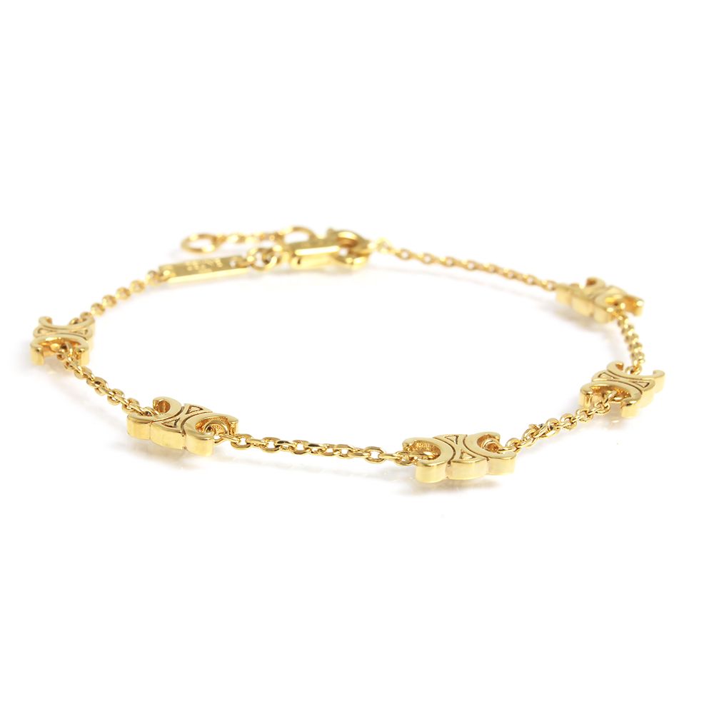 セリーヌ トリオンフ ミニ チェーン ブレスレット ゴールド 460MT6BRA