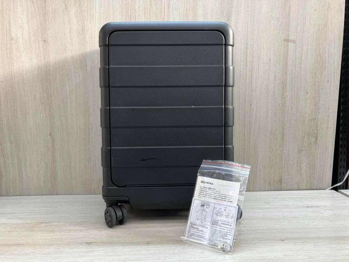 無印 バーを自由に調節できるフロントオープンキャリーケース 20 L TSA 007 ブラック キャリーケース 鍵 取説付き