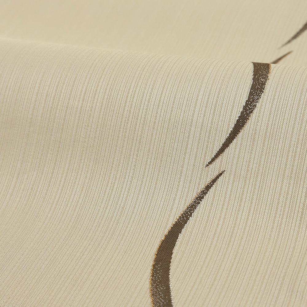 袋帯 織楽浅野 中古 カジュアル 正絹 ベージュ 茶 流水 金糸