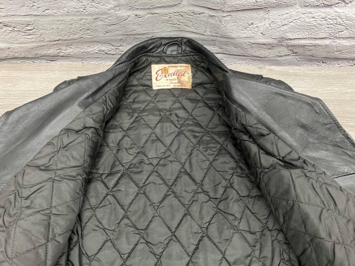 80s Excelled ライダース EMARジップ USA製 サイズ10 80s Excelled