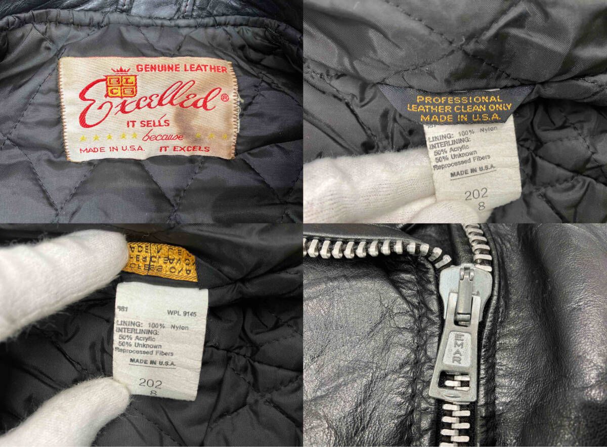 excelled 70-80s EMAR ZIP USA製 ダブルライダース サイズ不明