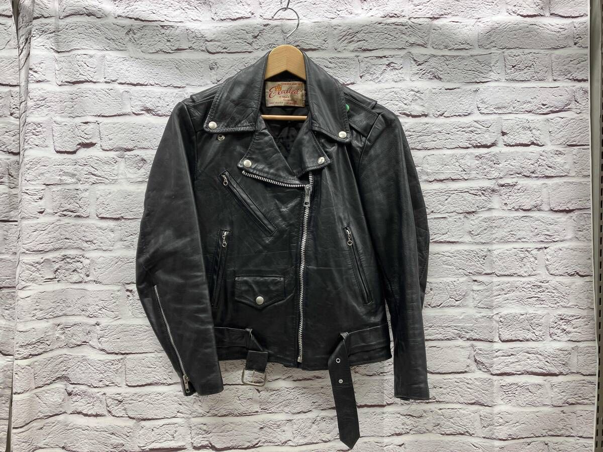 80s Excelled ライダース EMARジップ USA製 サイズ10 excelled 70-80s EMAR ZIP USA製 ダブルライダース サイズ不明