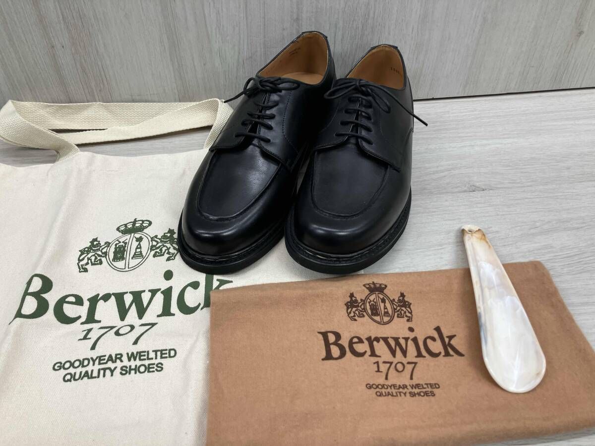 Berwick ドレスシューズ Uチップ 4477 BLK 表記サイズ9 ブラック