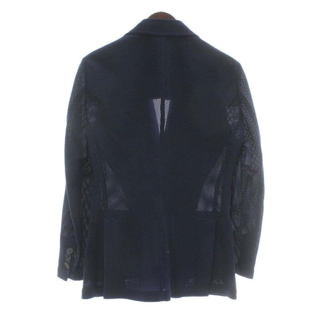 【中古】GIORGIO ARMANI テーラードジャケット ブレザー ナイロン メッシュ シングル 3B 背抜き 46 M 紺 RSG02W RS951 ジョルジオアルマーニ GIORGIO ARMANI テーラードジャケット ブレザー
