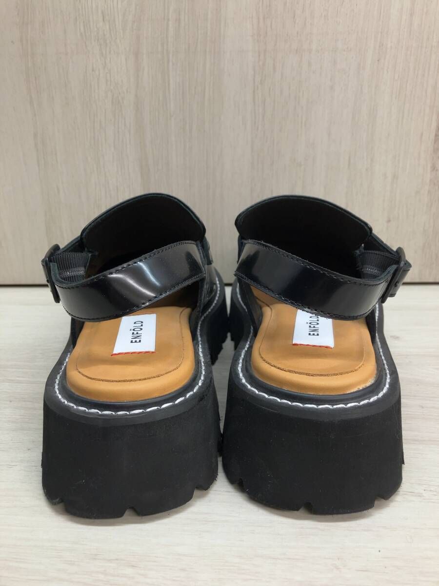 ENFOLD エンフォルド ベルテッドローファー サンダル ブラック 黒 ユニ