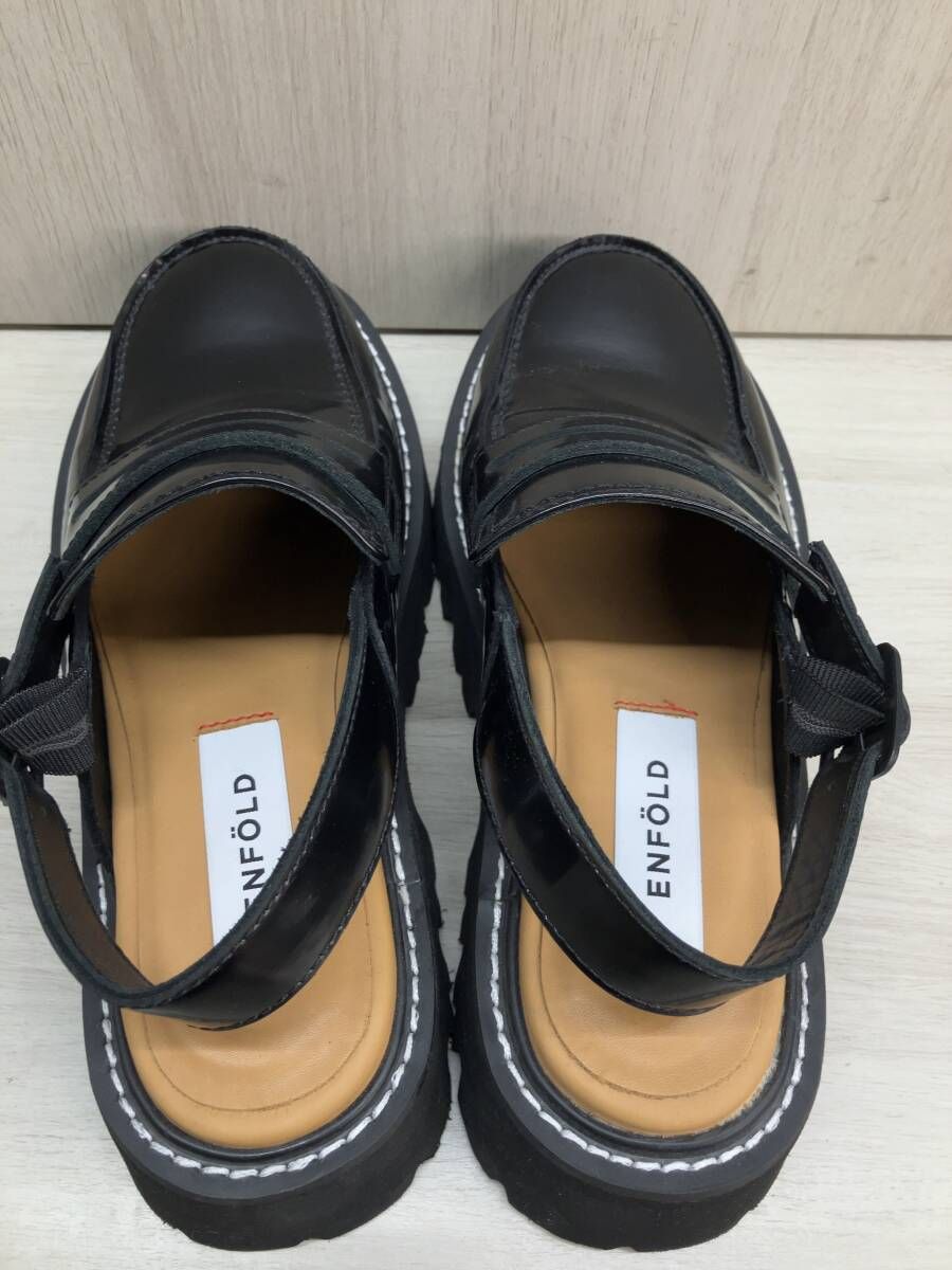 ENFOLD エンフォルド ベルテッドローファー サンダル ブラック 黒 ユニ