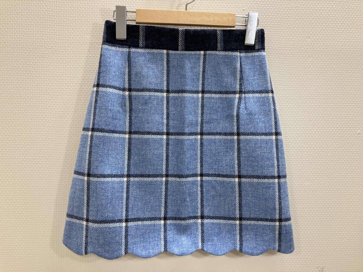 HOUSE OF HOLLAND PH 14 WCS ウールミニスカート ウールチェック柄ミニスカート ミニスカート スカート ブルー 8 冬
