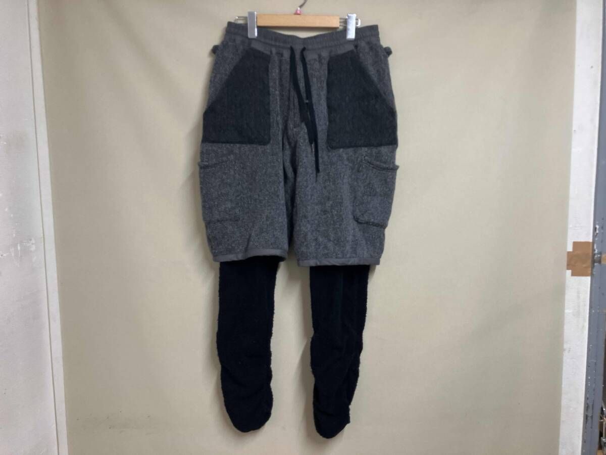 Wizzard ウィザード ウールレイヤードレギンスパンツ サイズ2 グレー×ブラック