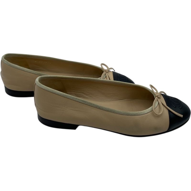  シャネル CHANEL バレリーナフラットパンプス G 02819 ベージュ レザー レディース パンプス その他 靴