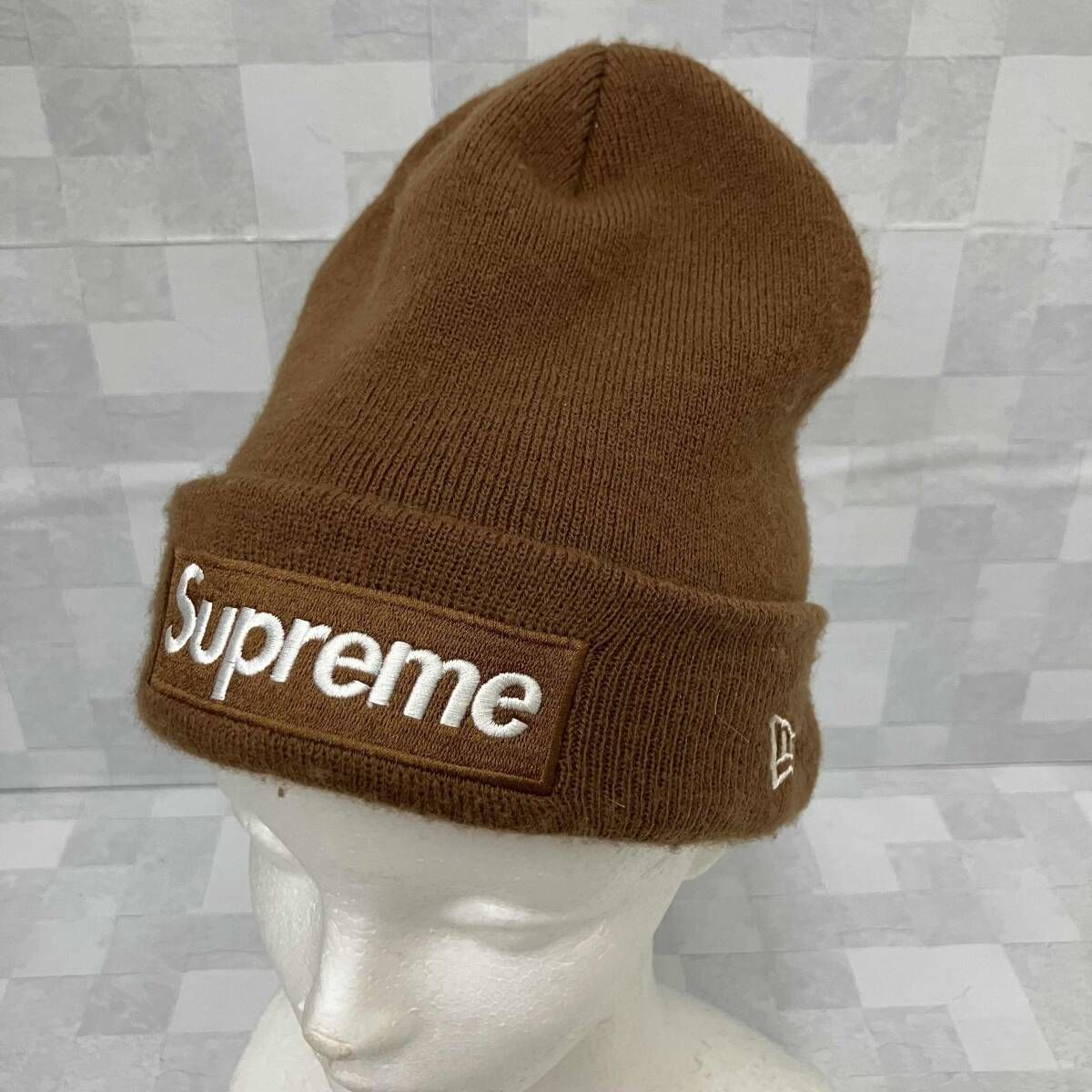 Supreme ブラウン ビーニー/ニット帽 Supreme シュプリーム ニット帽 ボックスロゴ ビーニー NEWERAブラウン