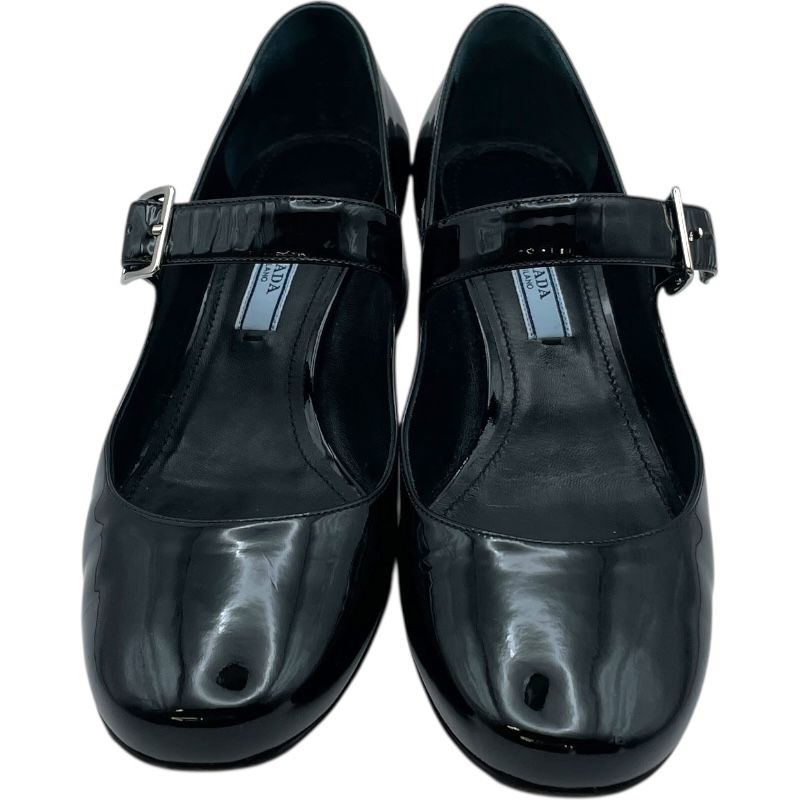 プラダ PRADA パテントヒールパンプス ブラック パテント レディース