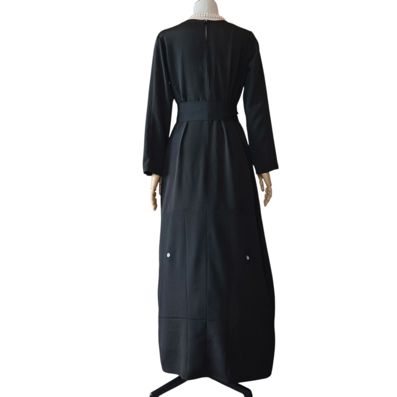 着物リメイク ワンピース 総刺繍 ロング マキシ ドレス Aライン 黒留袖