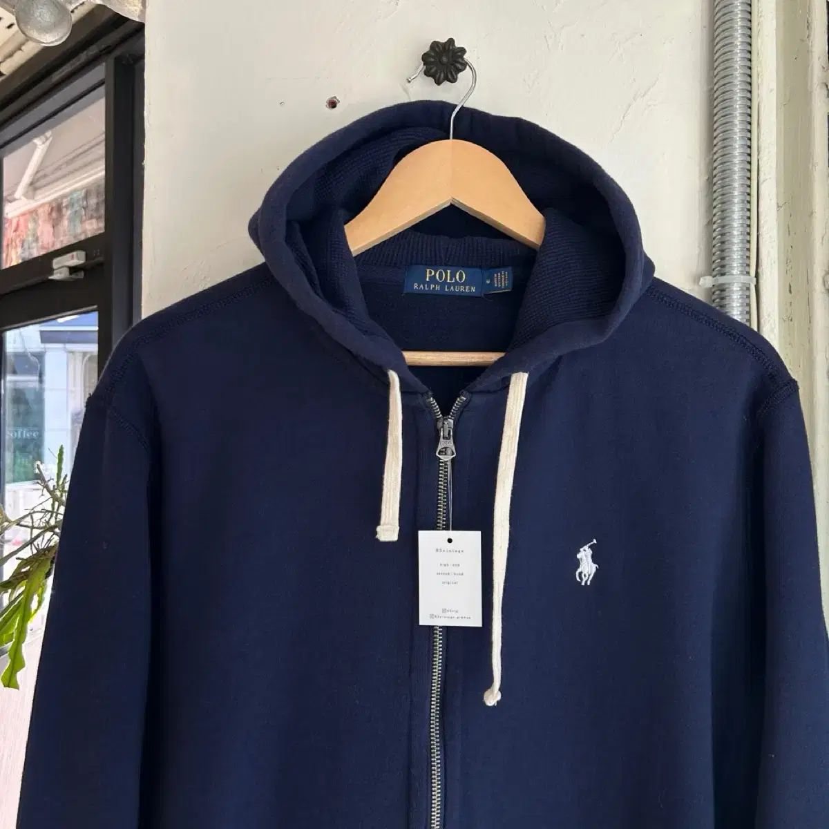 【美品】ポロラルフローレン 2way ジップアップ ブルゾン ネイビー XL相当 美品 ポロラルフローレン ジップアップブルゾン ポニーロゴ スタンド