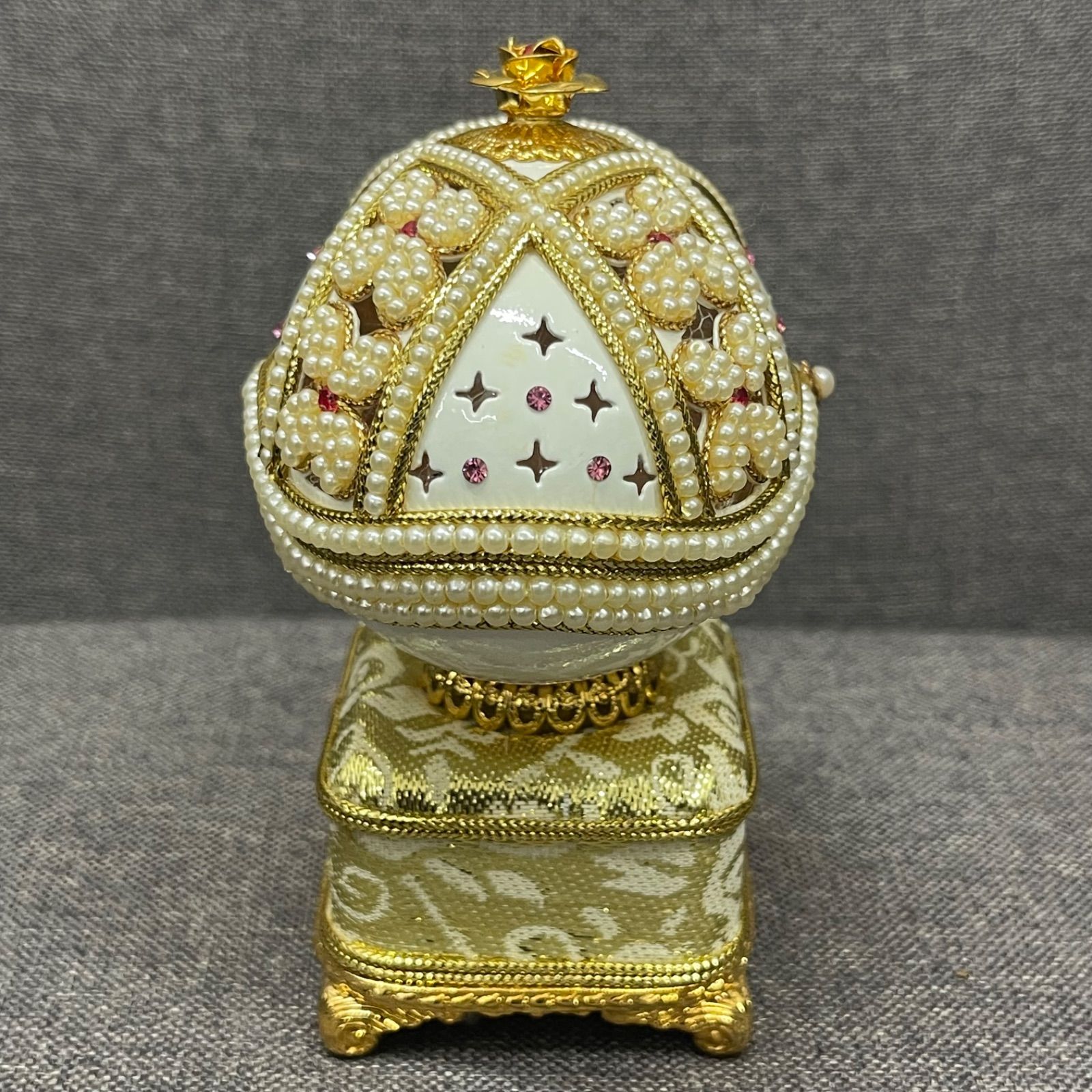 NPA】Sankyo サンキョー エッグアート オルゴール ジュエリーケース