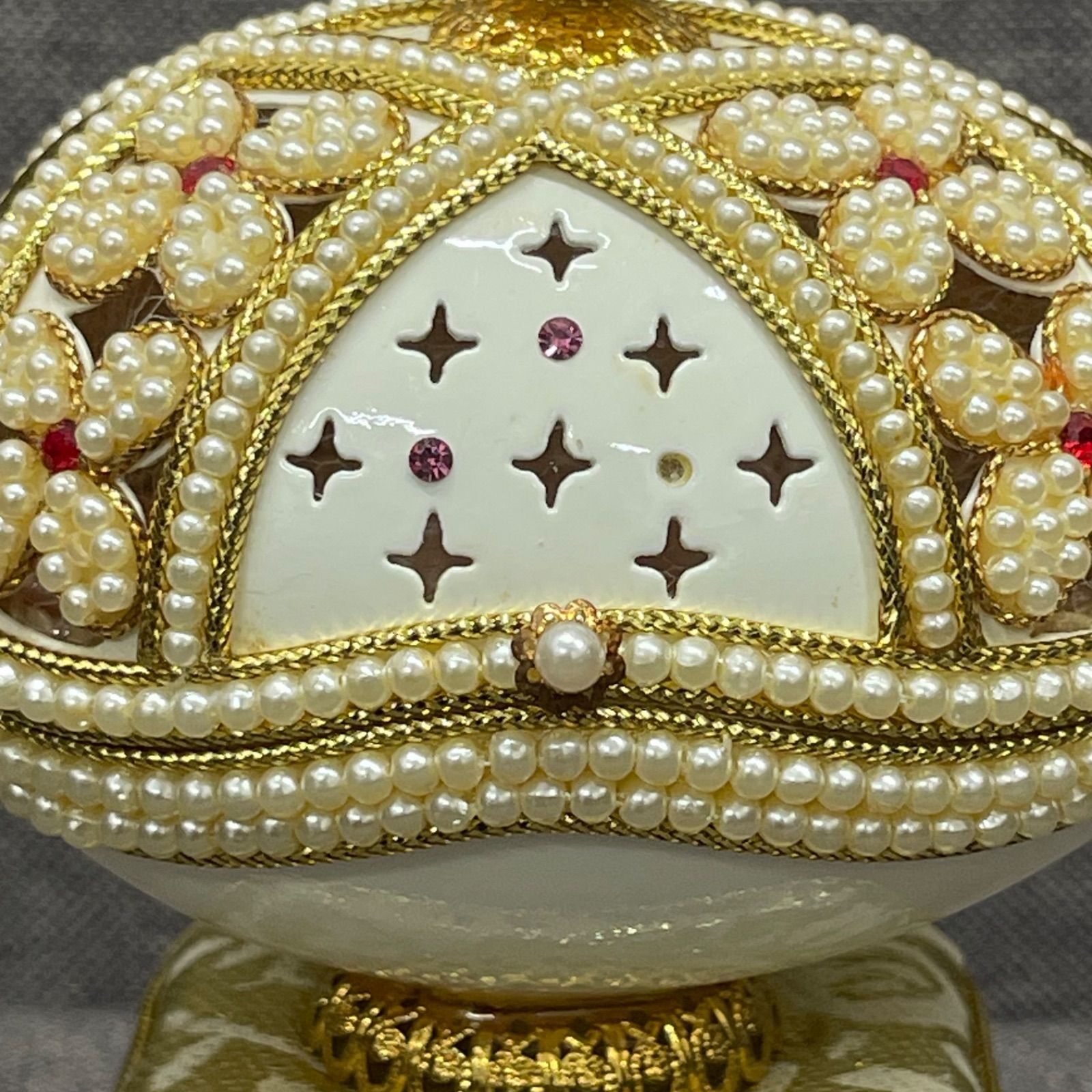 NPA】Sankyo サンキョー エッグアート オルゴール ジュエリーケース