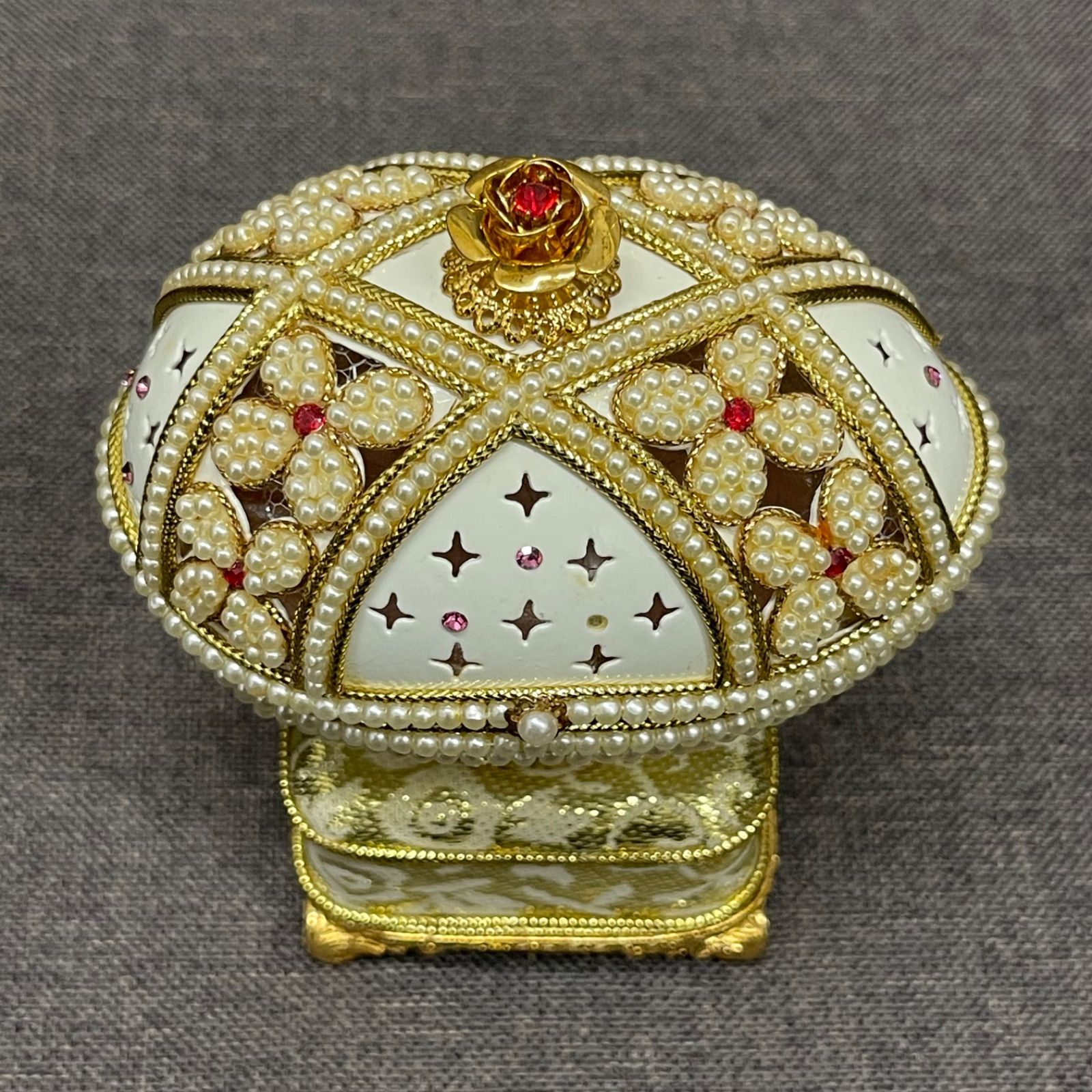 NPA】Sankyo サンキョー エッグアート オルゴール ジュエリーケース