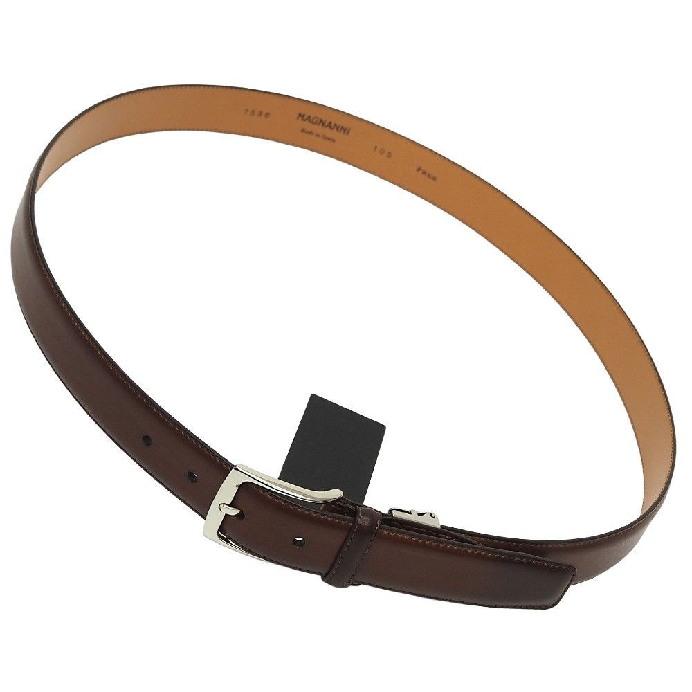 新品 MAGNANNI レザーベルト 【サイズ：FREE】 ブラウン パティーヌ