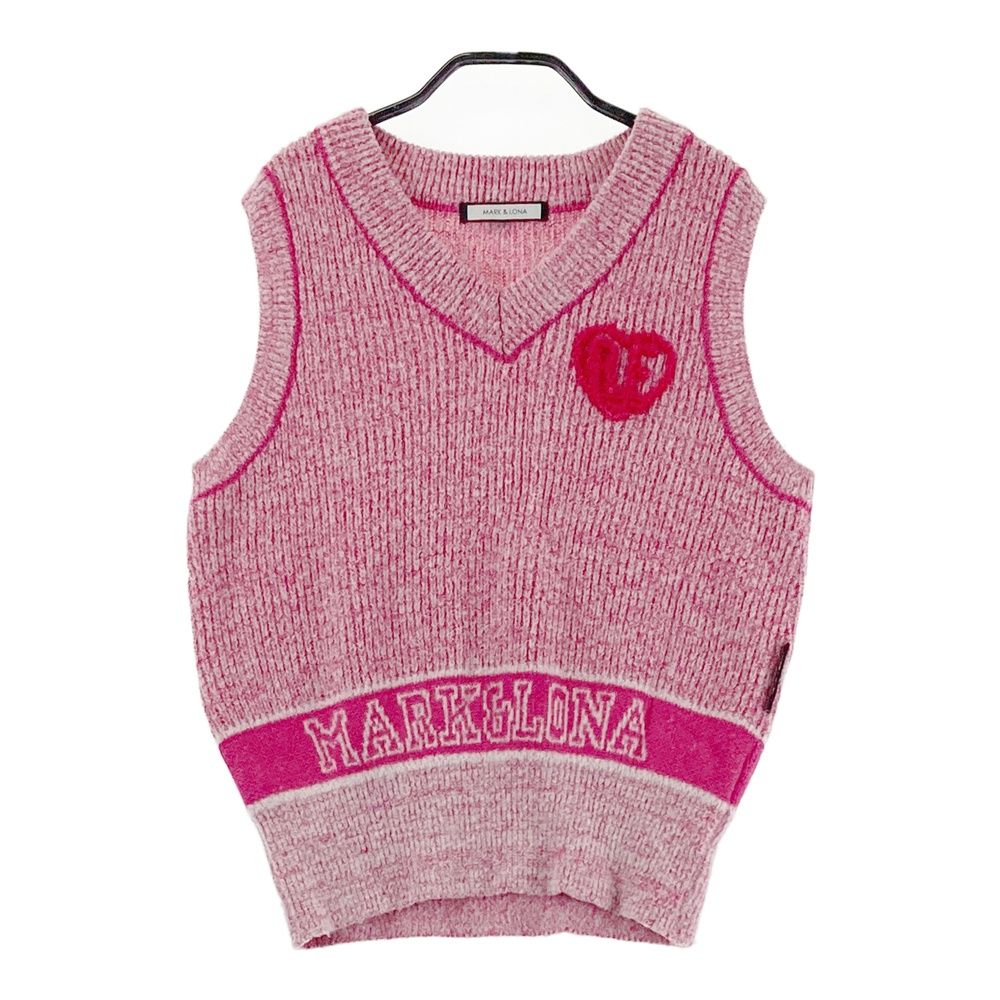 サイズ 38 MARK-LONA マークアンドロナ ニットベスト ピンク系 ゴルフウェア レディース ストスト