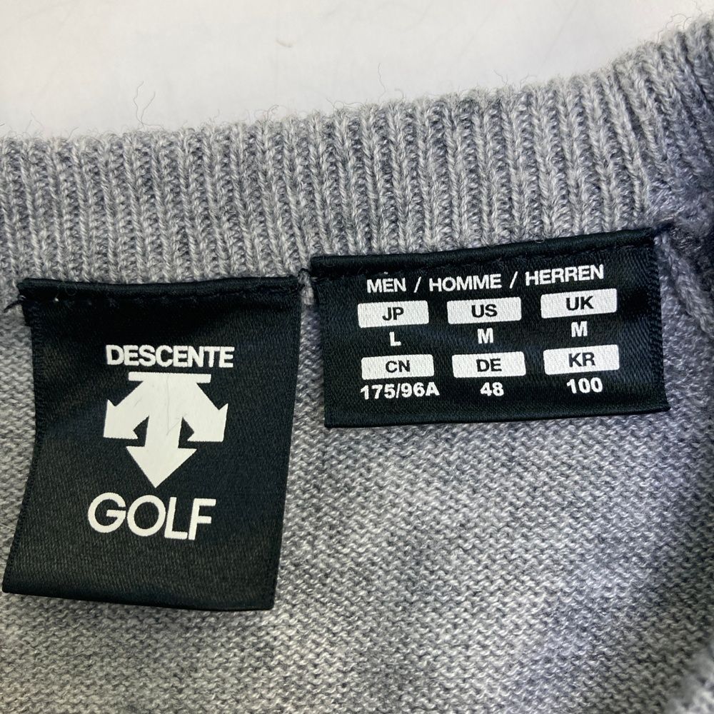 サイズ：L DESCENTE GOLF デサントゴルフ ニット セーター グレー系