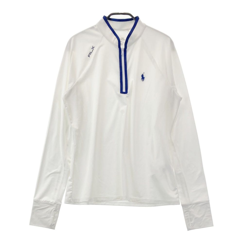 サイズ：M RLX ラルフローレン 長袖ハーフジップTシャツ ホワイト系