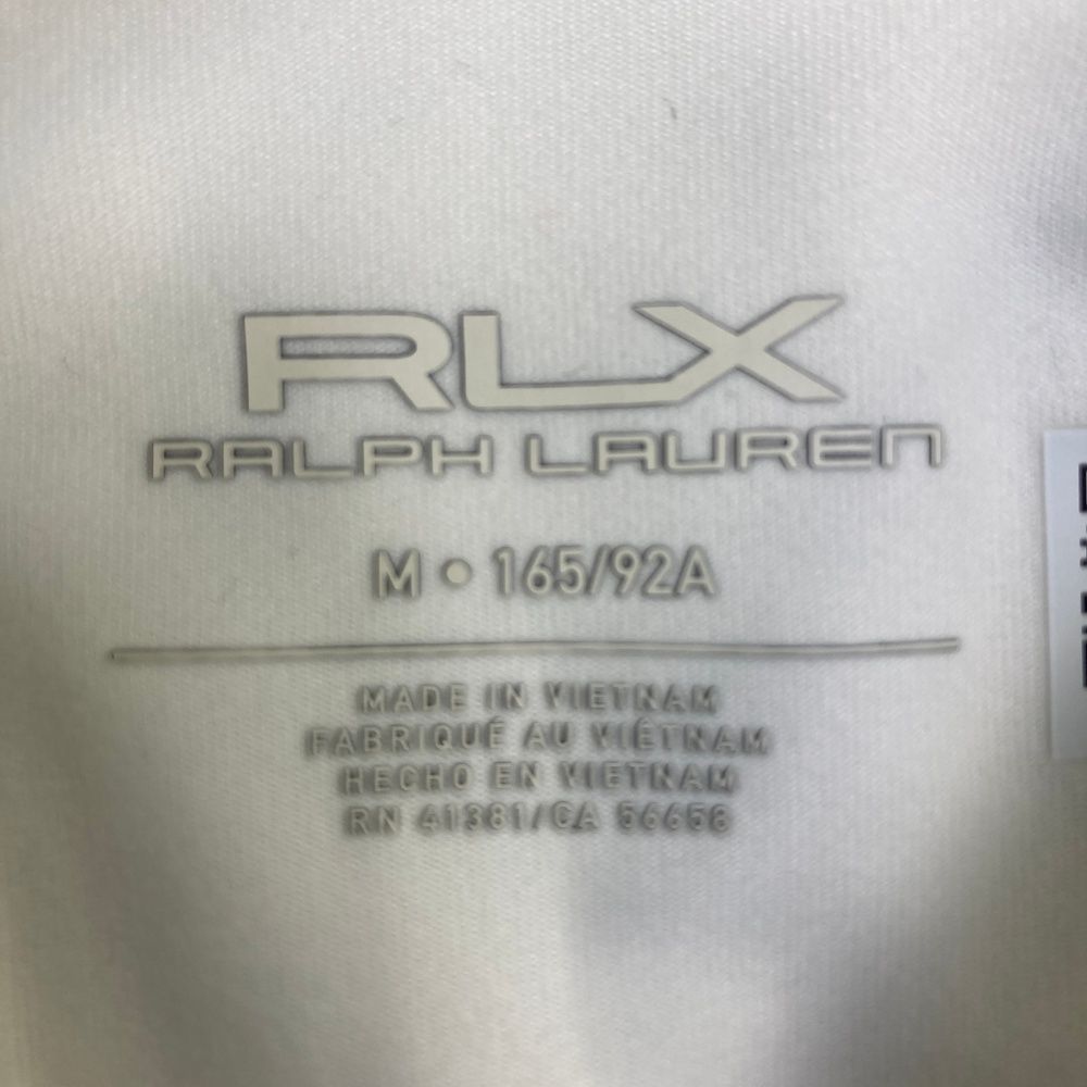 サイズ：M RLX ラルフローレン 長袖ハーフジップTシャツ ホワイト系