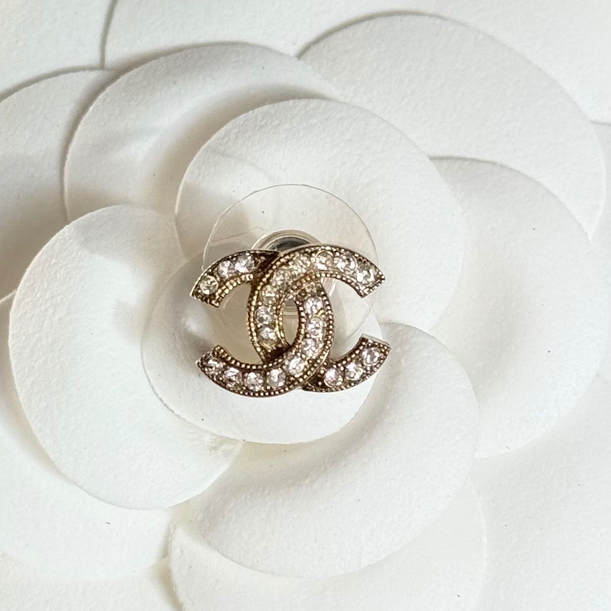 CHANEL シャネル ココマーク ストーン ピアス 片耳 ゴールド