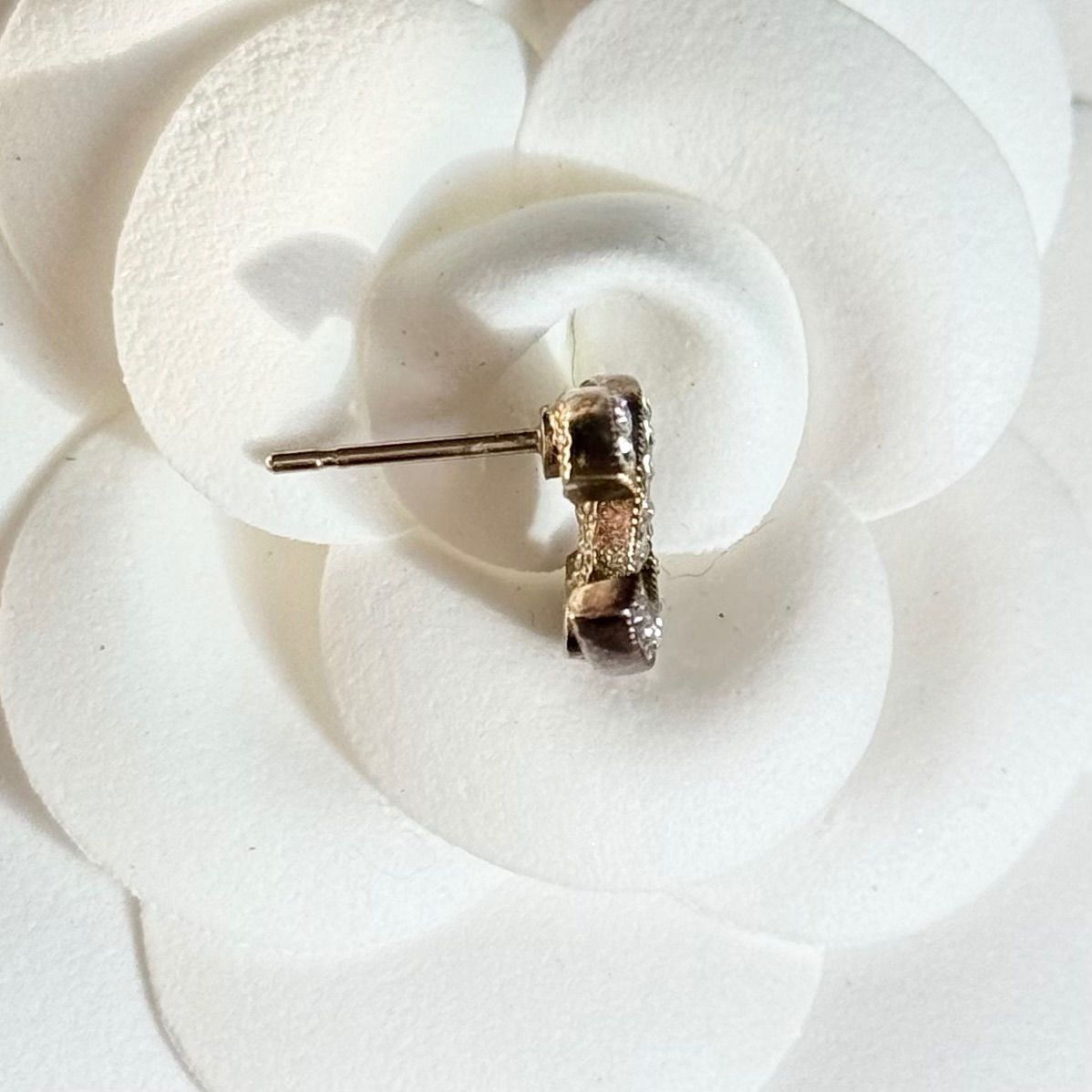 CHANEL シャネル ココマーク ストーン ピアス 片耳 ゴールド