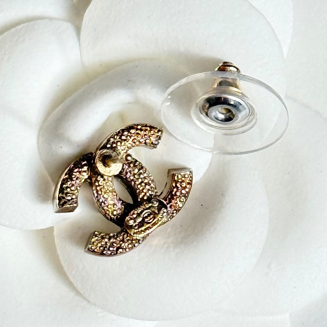 CHANEL シャネル ココマーク ストーン ピアス 片耳 ゴールド