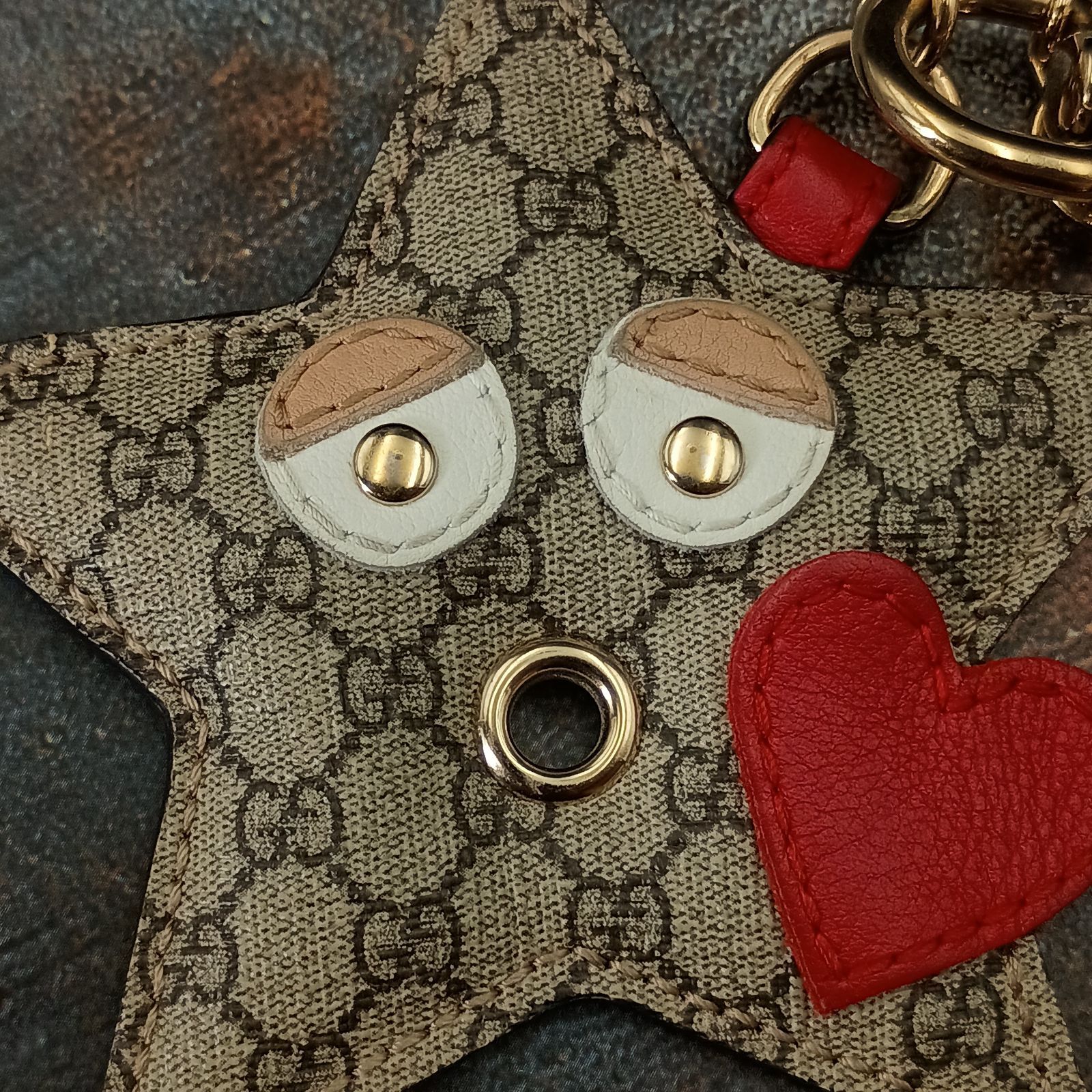 GUCCI グッチ GG柄 スターモチーフ キーホルダー チャーム ハート