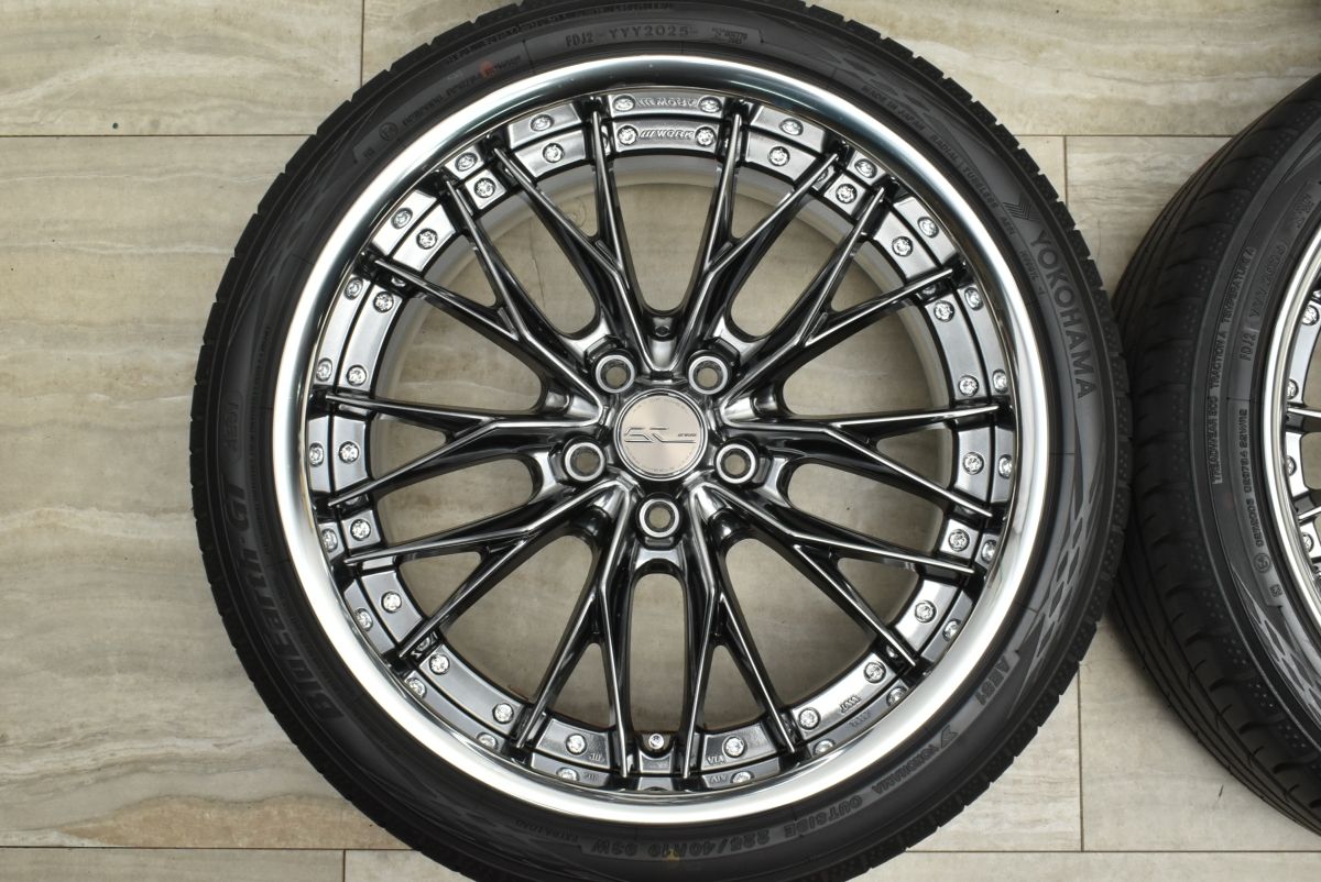  バリ溝 WORK シュヴァート ブルネン 19 in 8 J 40 9 50 PCD 112 ヨコハマ ブルーアースGT AE 51 225 R 255 35 ベンツ Cクラス 19インチ タイヤ ホイールセット