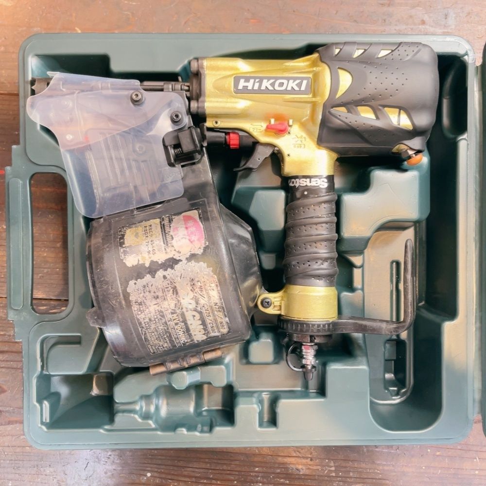 7日保証 整備済 消耗部品多数交換 日立 HIKOKI 高圧 90 mm コイルネイラ NV HMC ケース付き 動作良好
