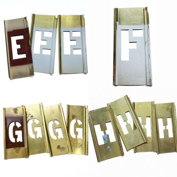  1インチ 英数字 ステンシル 真鍮製プレート 125ピースセット 2.5 cm アルファベット DIY ガレージ アメカジ ミリタリー D 128 その他 塗料 塗装
