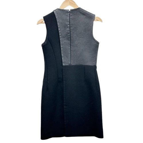 CELINE セリーヌ シルク ウール レザー ワンピース ブラック 38サイズ