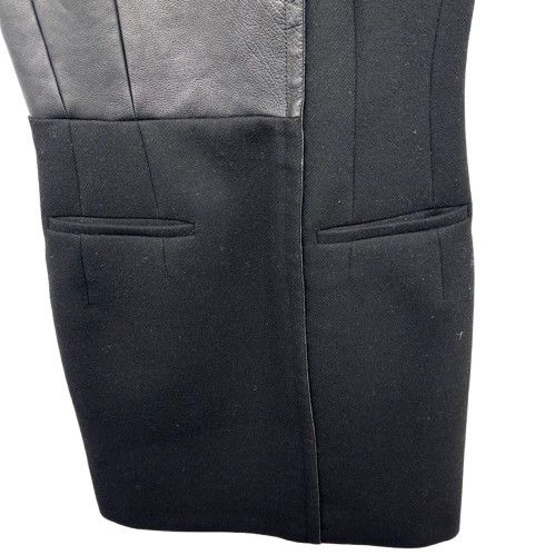 CELINE セリーヌ シルク ウール レザー ワンピース ブラック 38サイズ