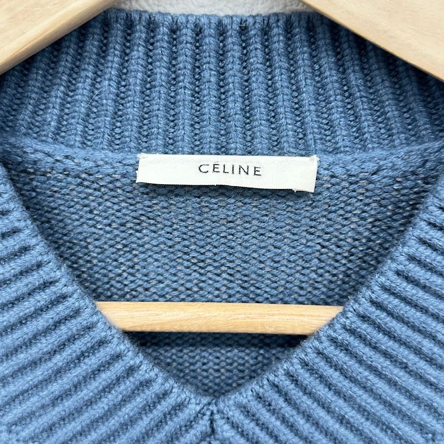 CELINE セリーヌ ニット Sサイズ 2 3FS2/7720 ウール ブルー