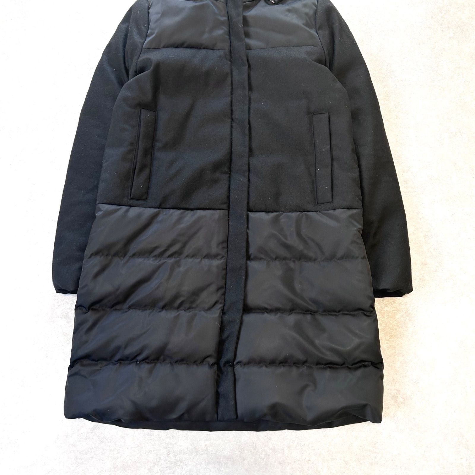 Theory セオリー 異素材切り替え フーディ ダウンコート ロング