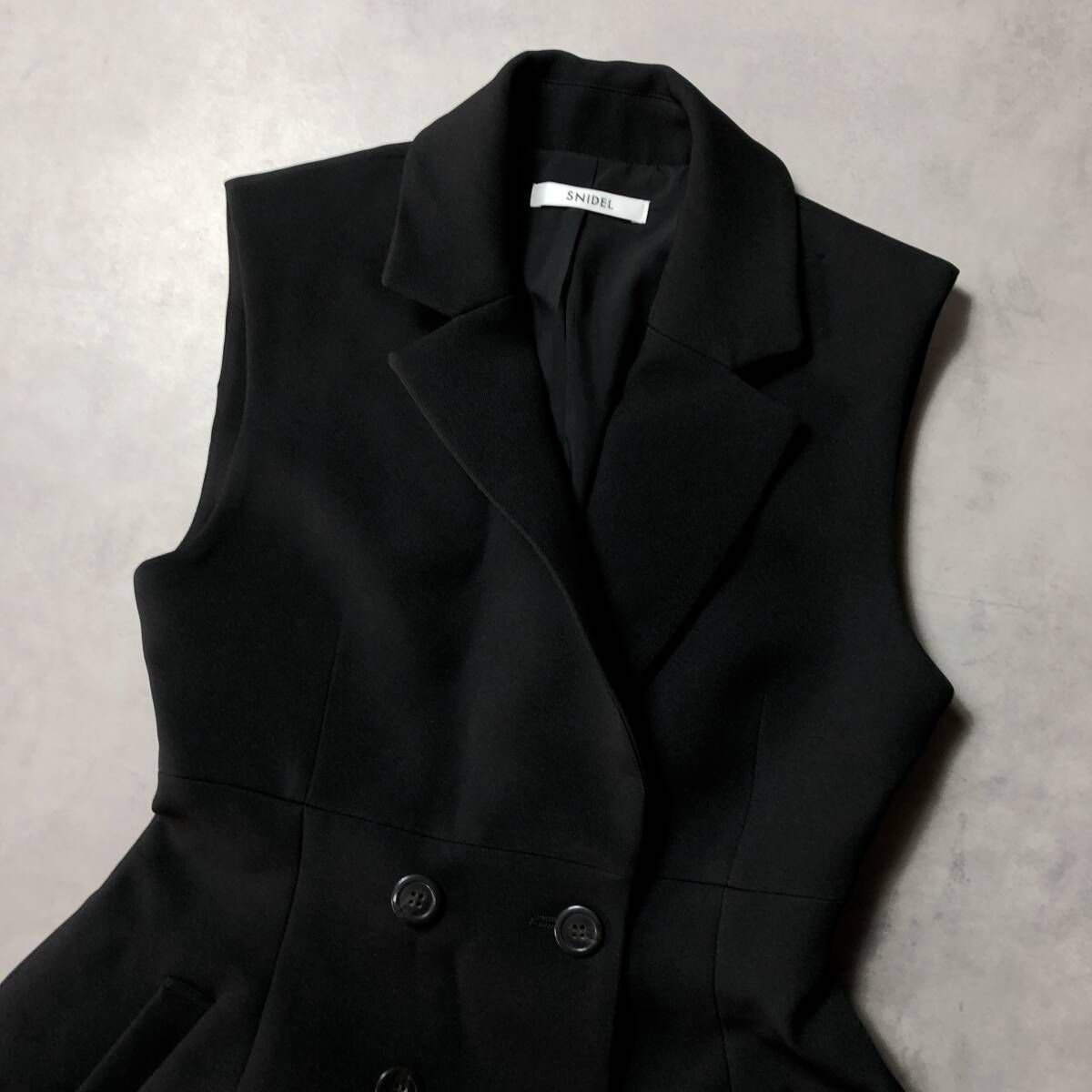 WH094○SNIDEL コンストラクトミニワンピース ○0○ BLACK ジレ