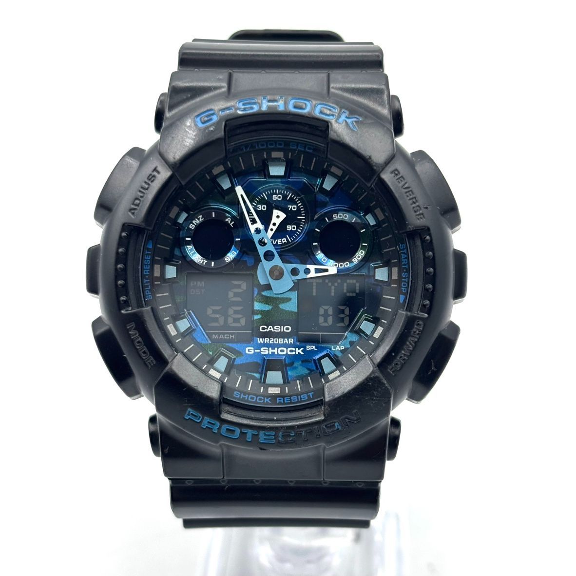 G-SHOCK 5081 GA-100 ブルー 腕時計 タグ付き 可動品 え沖】 CASIO カシオ G-SHOCK ジーショック 5081 GA-100CB SHOCK