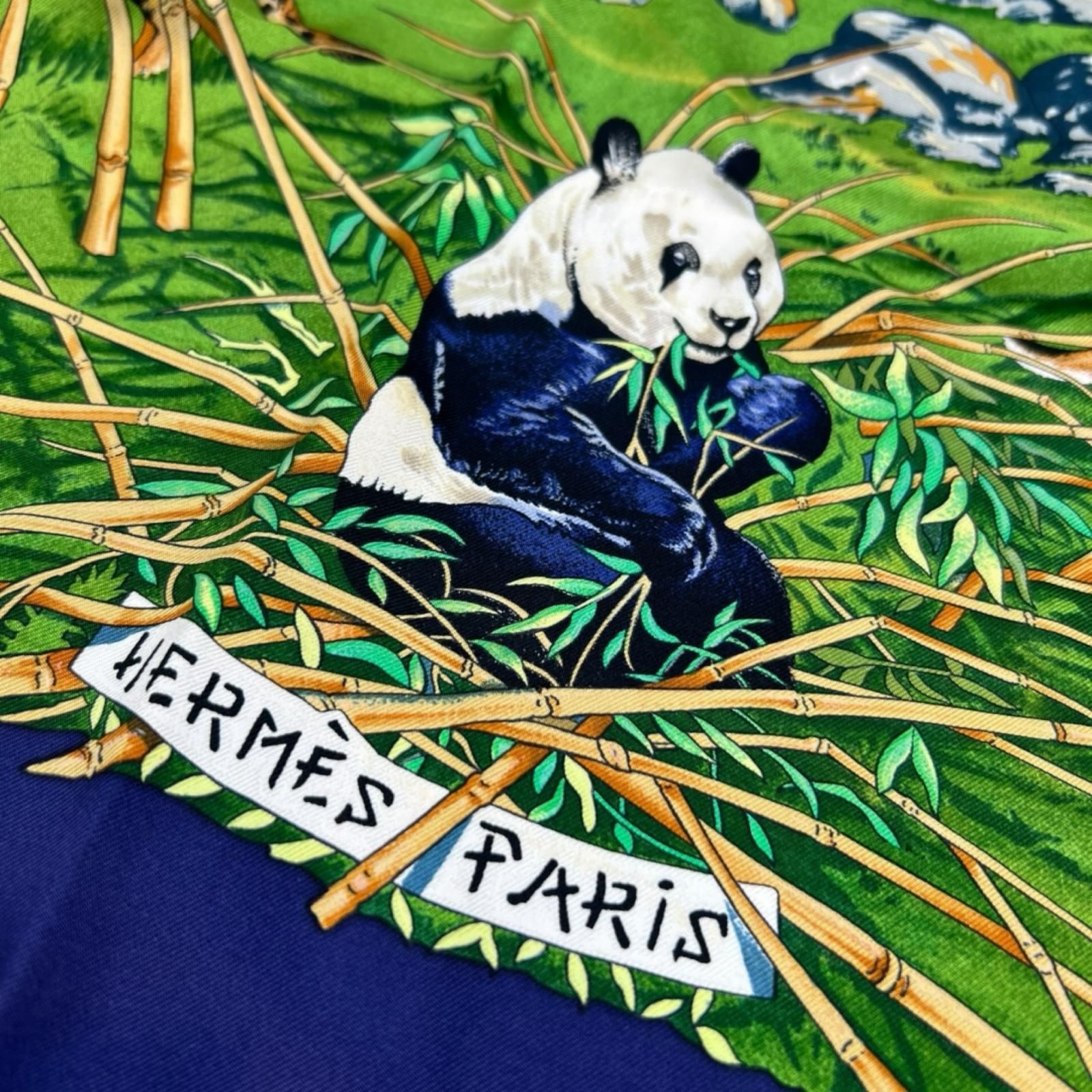 HERMES エルメス スカーフ カレ90 四川 パンダ アニマル 動物 - メルカリ