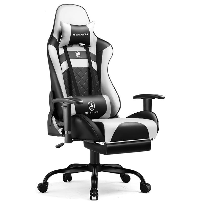 在庫 GTPlayer ゲーミングチェア PUレザー サッカー柄 デスクチェア オフィスチェア あぐら 椅子 ゲーム用チェア 165°リクライニング ハイバック VISSEL X コラボ テレワーク椅子 PCチェア フットレスト 3