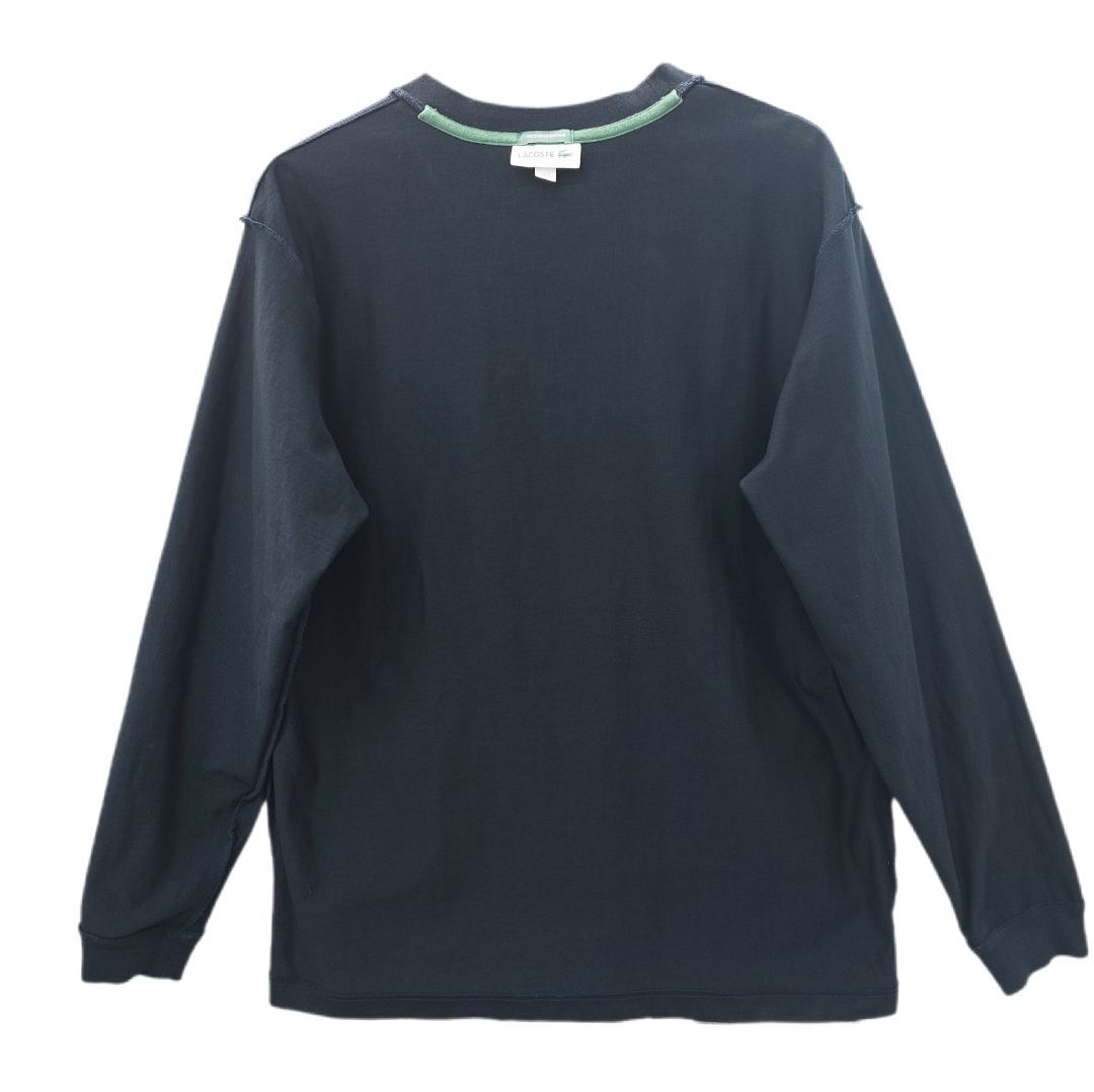 LACOSTE ラコステ クールネックTシャツ 長袖 ロゴ ネイビー Мサイズ 