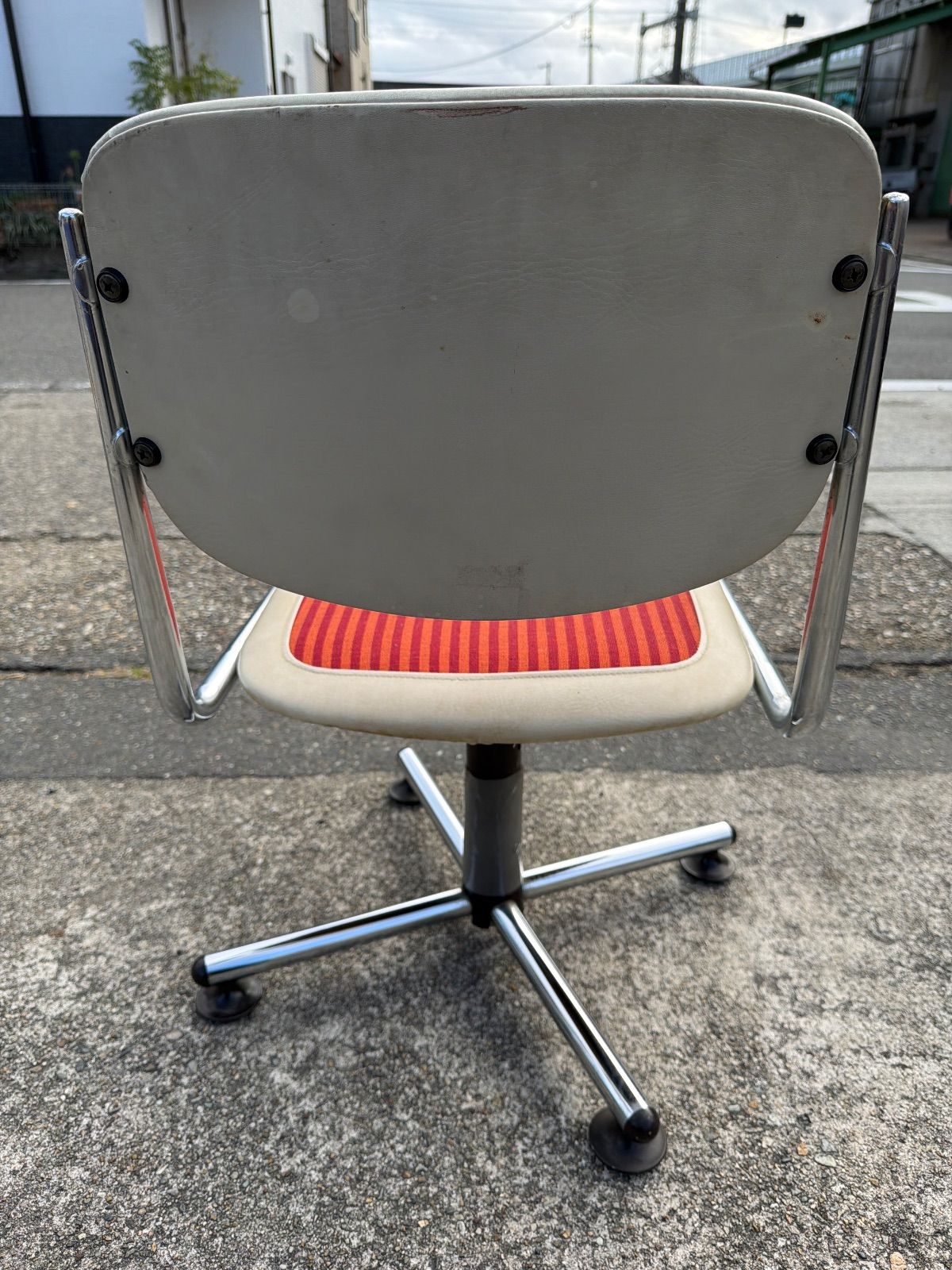 ヴィンテージ デスクチェア 北欧 ビンテージ 昭和レトロ ストライプ