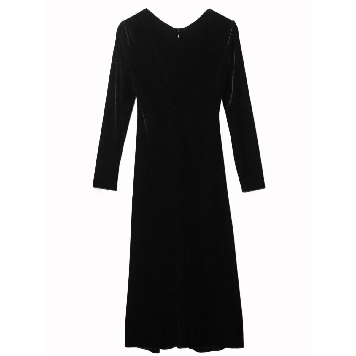 【新品】EMPORIO ARMANI ベロア長袖ワンピース　ドレス 46 中古】EMPORIO ARMANI エンポリオ アルマーニ ロングスリーブ ドレス