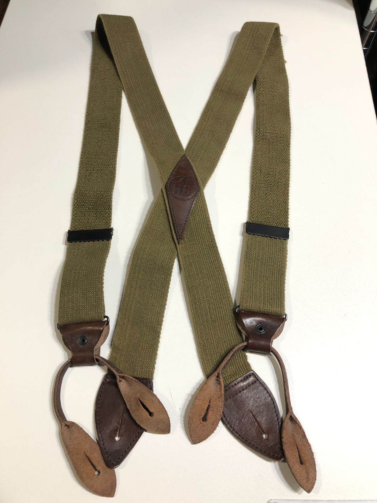 042140 NIGEL CABOURN サスペンダー カーキ オリーブ ナイジェル