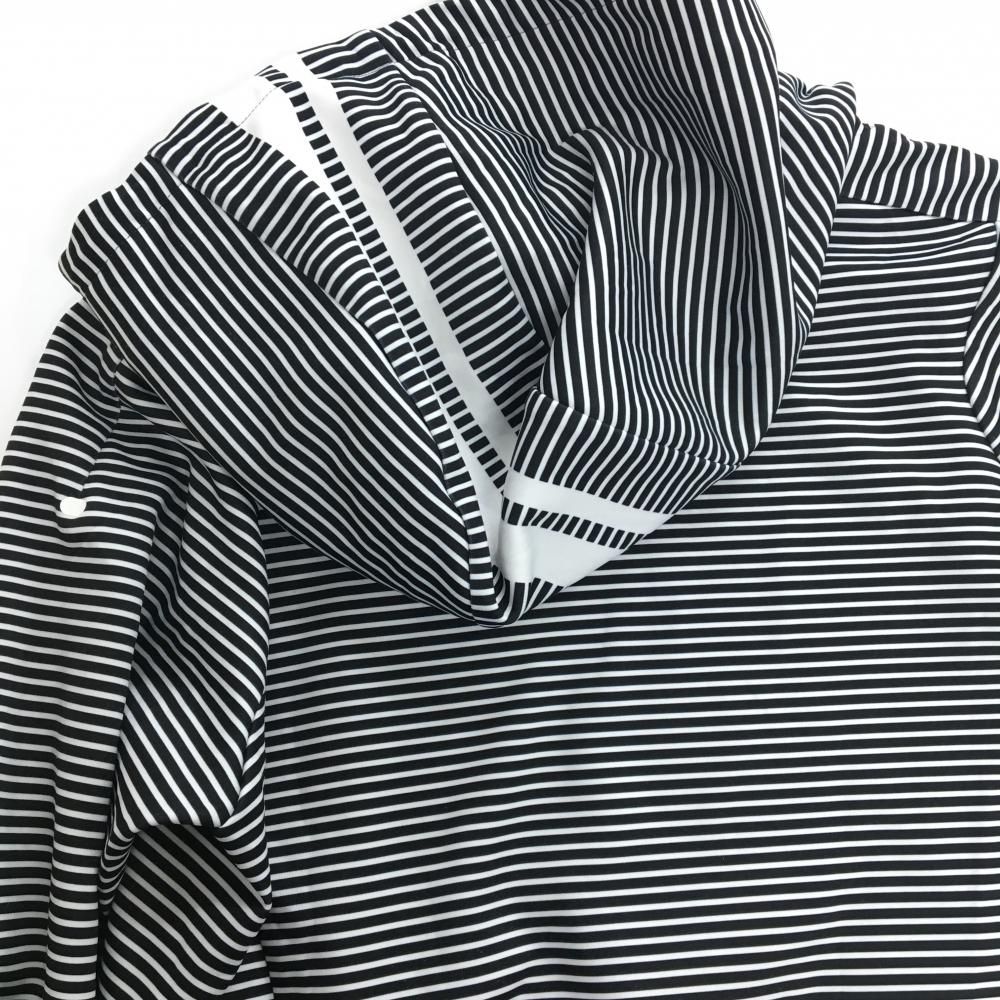 美品】PGGパーリーゲイツ パーカー 白×黒 ボーダー フロントロゴ