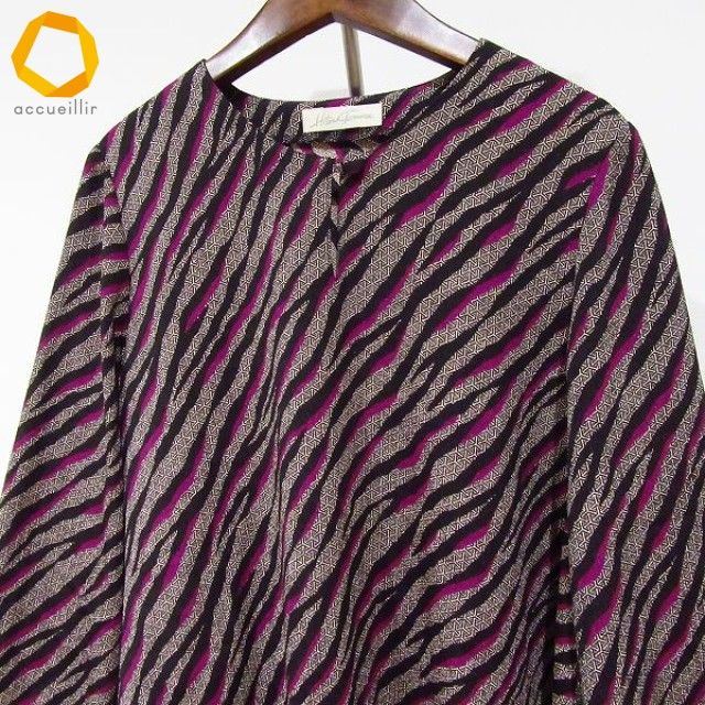 anc シセンドウ ヒトシタムラ 詩仙堂 BY HITOSHI チュニック 黒 紫